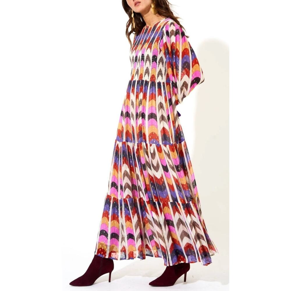 Oliphant Milano Smocked Long Sleeve Blouson Fall Maxi Midi Dress Tuckernuck - Picture 2 of 10